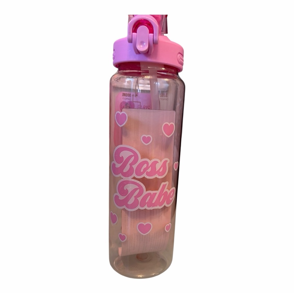 Paris Hilton Pink Boss Babe Flip Top Pink Lock Lid 32 Oz. Water Bottle